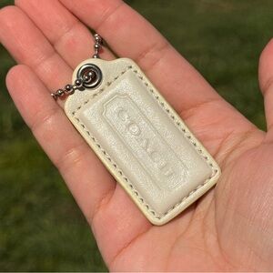 2.5" Medium Coach Leather Key Fob Bag Charm Keychain Hang Tag/Hangtag